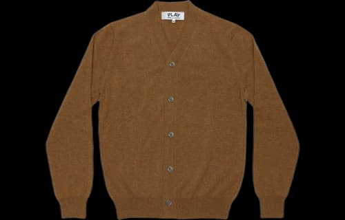 Comme des Garcons PLAY Heart Logo Cardigan Sweater Brown