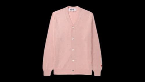 Comme des Garcons PLAY Heart Logo Cardigan Sweater Pale Pink