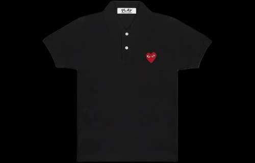 Comme des Garcons PLAY Play Red Emblem Polo Black