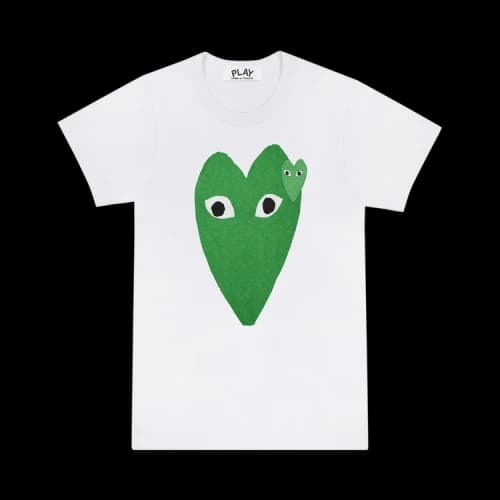 Comme des Garcons PLAY Play Green Hearts T-shirt White