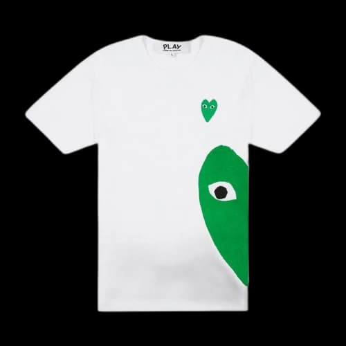 Comme des Garcons PLAY Play Green Emblem Heart T-shirt White