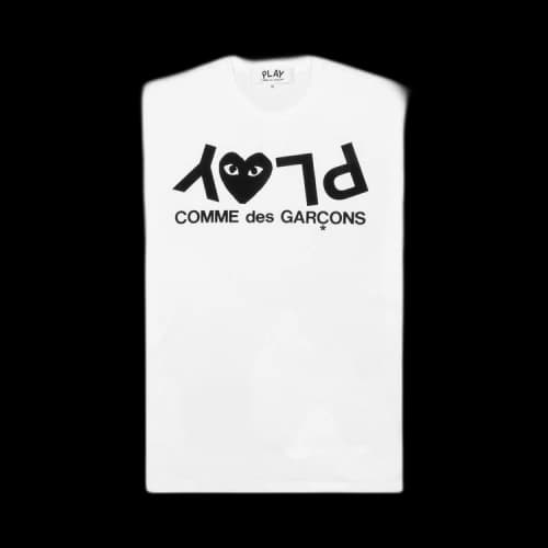 Comme des Garcons PLAY Play Inverted Text T-shirt White