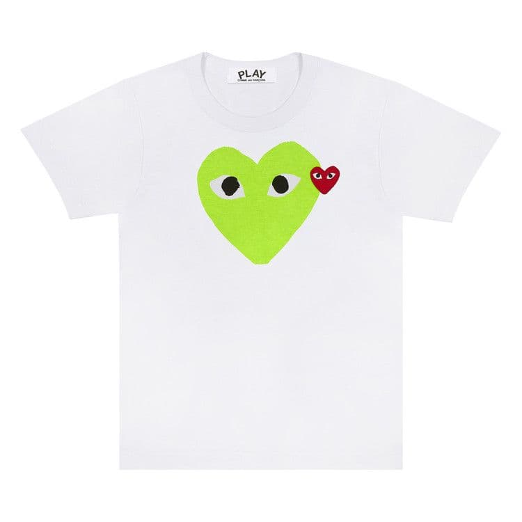 Comme des Garcons PLAY Play Red Emblem Heart T-shirt White/Green