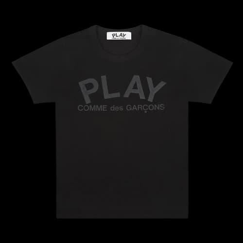 Comme des Garcons PLAY Play Black Text T-shirt Black