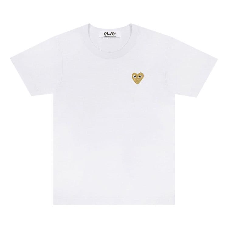 Comme des Garcons PLAY Play Women's Gold Heart T-shirt White