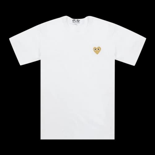 Comme des Garcons PLAY Play Gold Heart T-shirt White
