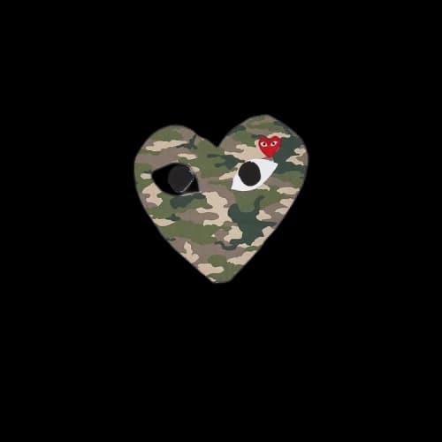 Comme des Garcons Camouflage Heart Short Sleeve T-shirt White