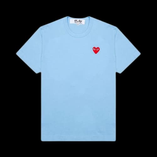 Comme des Garcons Play Women's Pastelle Red Emblem T-shirt Blue