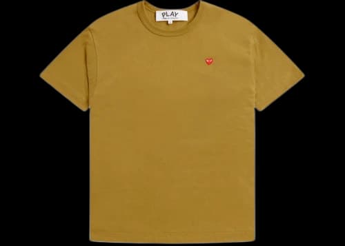 Comme des Garcons PLAY Heart Logo Tee Mustard