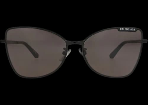 Balenciaga Cat Eye-Frame Metal Sunglasses Black Black Grey (BB0278S-30013990-001)