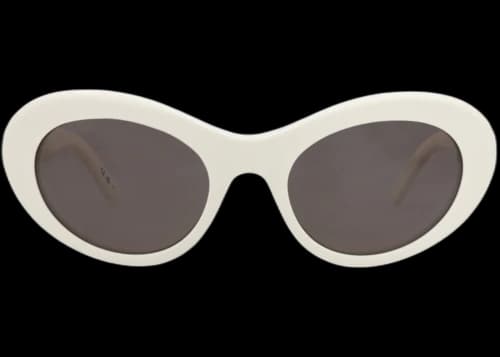Balenciaga Round-Frame Recycled Acetate Sunglasses White White Grey (BB0294S-30014538-003)