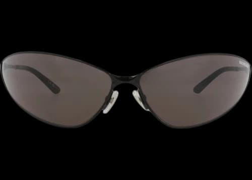 Balenciaga Shield-Frame Metal Sunglasses Black Black Grey (BB0315S-30014768-002)