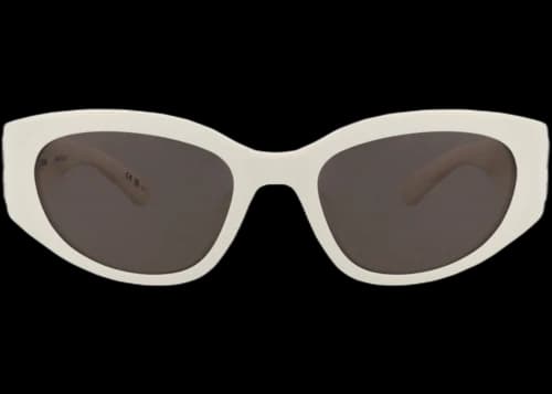 Balenciaga Round-Frame Recycled Acetate Sunglasses White White Grey (BB0324SK-30014889-004)