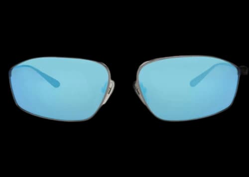 Balenciaga Aviator-Frame Metal Sunglasses Ruthenium Ruthenium Blue (BB0416S-30016111-003)