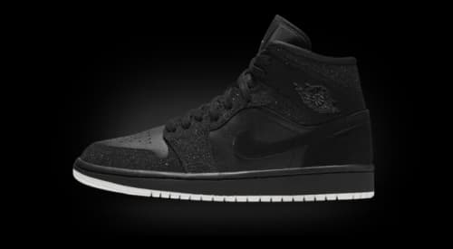 Jordan 1 Mid Glitter Black (Women's)