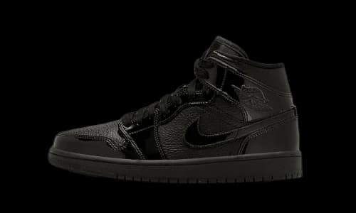 Jordan 1 Mid Patent Triple Black (Women's)
