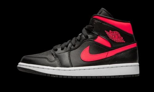 Jordan 1 Mid Black Siren Red (Women's)