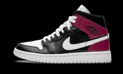Jordan 1 Mid Black Noble Red (Women's)