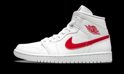 Jordan 1 Mid White University Red (Women's)