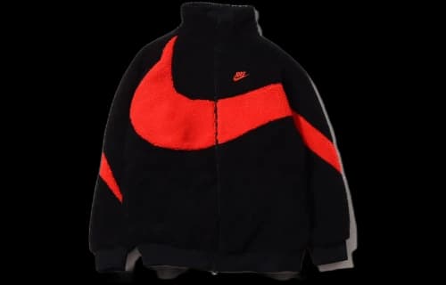 Nike Big Swoosh Reversible Boa Jacket (Asia Sizing) Black Chili Red