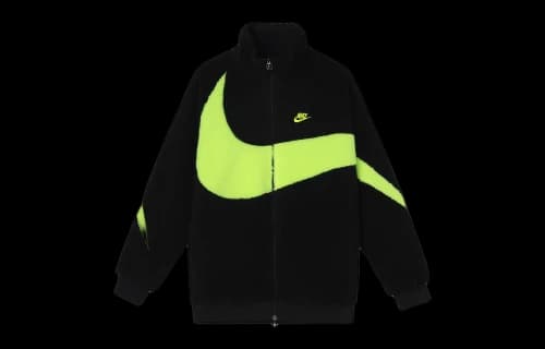 Nike Big Swoosh Reversible Boa Jacket (Asia Sizing) Black Neon