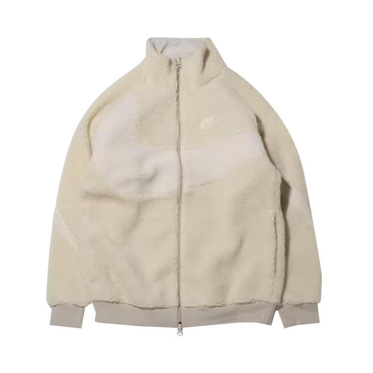 Nike Women's Big Swoosh Reversible Boa Jacket (Asia Sizing) Light Bone