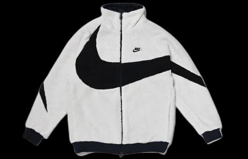 Nike Big Swoosh Reversible Boa Jacket (Asia Sizing) White Black