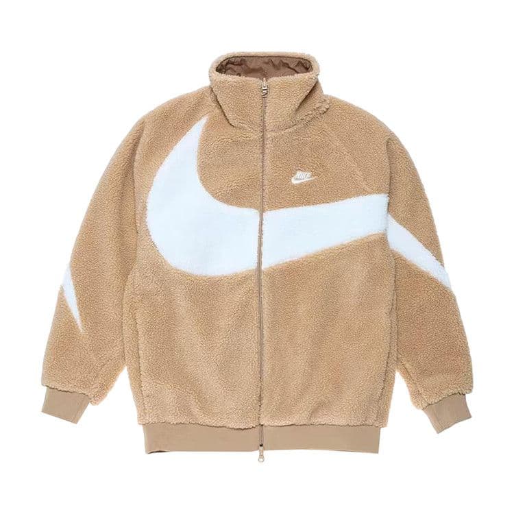 Nike Big Swoosh Reversible Boa Jacket (Asia Sizing) Hemp White