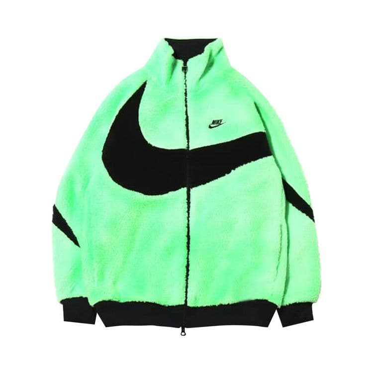 Nike Women's Big Swoosh Reversible Boa Jacket (Asia Sizing) Neon Green