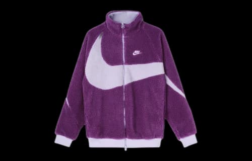 Nike Women's Big Swoosh Reversible Boa Jacket (Asia Sizing) Purple