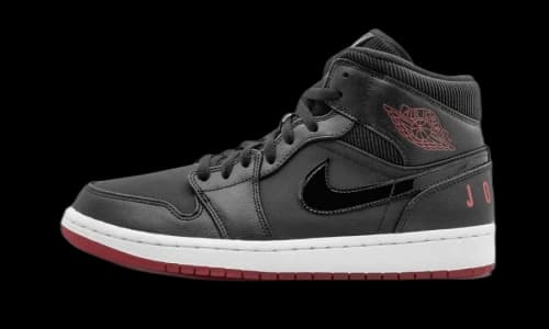 Jordan 1 Mid Black University Red