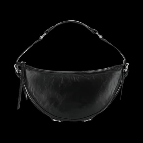 ByFar Gib Creased Shoulder Bag Black