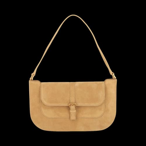 ByFar Miranda Suede Shoulder Bag Beige