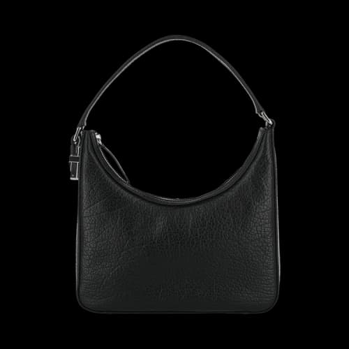 ByFar Rhea Large Grain Shoulder Bag Black