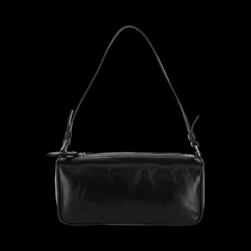 ByFar Eva Creased Shoulder Bag Black