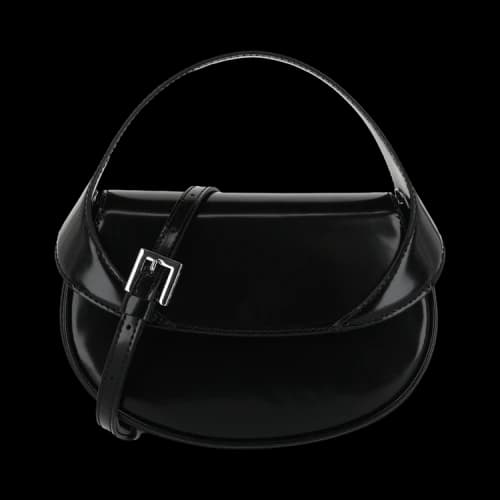 ByFar Hari Patent Leather Shoulder Bag Black