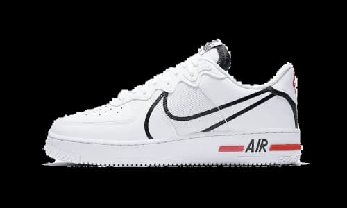 Nike Air Force 1 React White Black Red