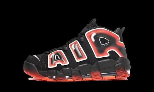 Nike Air More Uptempo Black White Laser Crimson