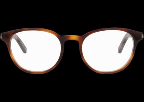 Saint Laurent Round-Frame Acetate Optical Frames Avana Avana Transparent (CLASSIC10-30000175-006)