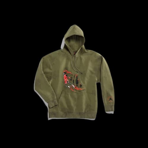 Cactus Jack by Travis Scott x Air Jordan Washed Suede Hoodie 'Medium Olive'