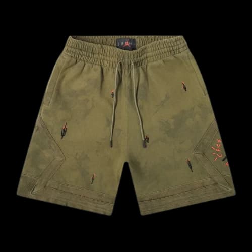 Air Jordan Travis Scott Jordan Washed Suede Shorts Olive