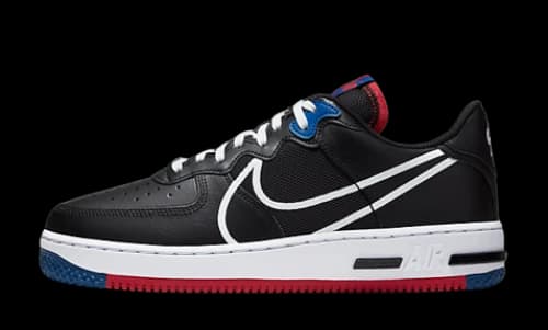 Nike Air Force 1 Low React Black White Gym Red Gym Blue
