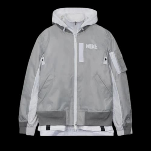 Nike x Sacai Layered Bomber Jacket Grey Fog (Womens)