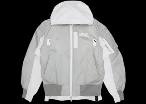 Nike x Sacai Layered Bomber Jacket Grey Fog