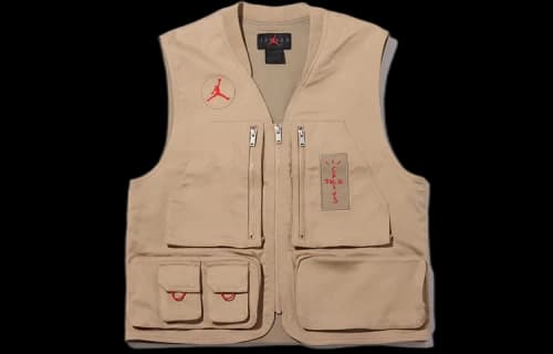 Travis Scott Cactus Jack x Jordan Utility Vest Desert/Khaki/University Red
