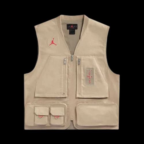 Travis Scott Cactus Jack x Jordan Utility Vest (Asia Sizing) Desert/Khaki/University Red