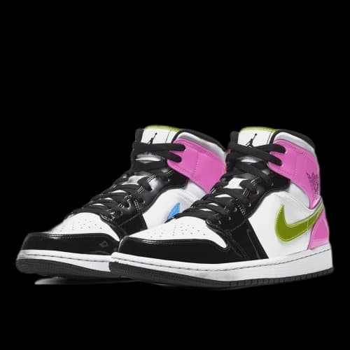 Jordan 1 Mid White Black Cyber Pink