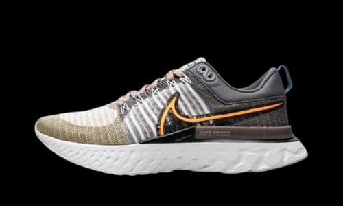 Nike React Infinity Run Flyknit 2 Light Bone Grey Orange