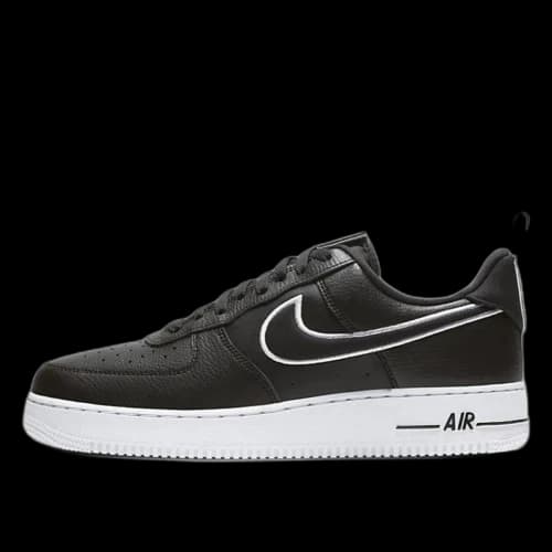 Nike Air Force 1 Low Black White Contrast Swoosh