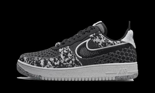 Nike Air Force 1 Low Crater Flyknit Black White Melange